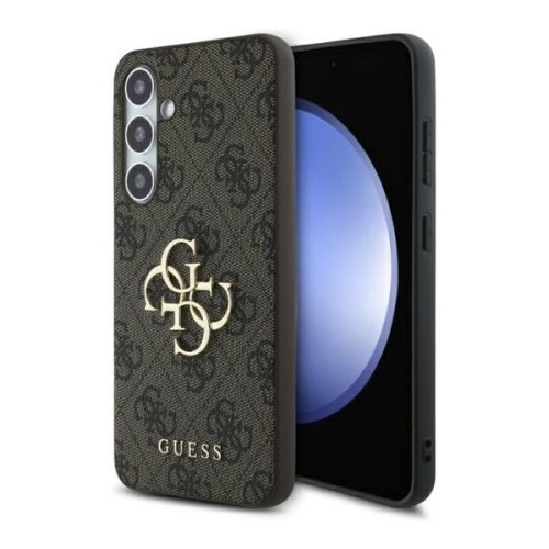 Guess 4G Big Metal Logo Samsung Galaxy S24 FE hátlap tok, barna