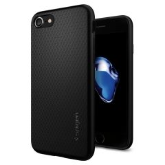   Apple iPhone 7 / 8 / SE (2020) / SE (2022), TPU szilikon tok, Spigen Liquid Air, háromszög minta, fekete
