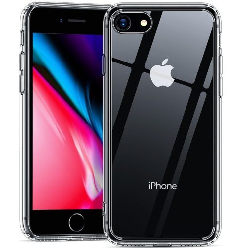 Apple iPhone 7 / 8 / SE (2020) / SE (2022), Szilikon védőkeret, edzett üveg hátlap, ESR Ice Shield, átlátszó