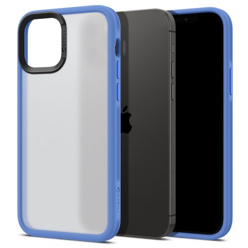 Apple iPhone 12 / 12 Pro, Szilikon védőkeret + műanyag hátlap, közepesen ütésálló, Spigen Ciel Cyril Color Brick, áttetsző/kék