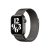 Apple Watch 4-6, SE, SE (2022) (38 / 40 mm), fém pótszíj, milánói stílus, grafit, gyári