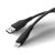 USB töltő- és adatkábel, Lightning, 120 cm, cipőfűző minta, gyorstöltés, Antibakteriális, MFI engedélyes, Uniq Helix, fekete