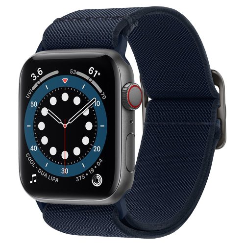 Apple Watch 1-6, SE (42 / 44 mm), szövet pótszíj, Spigen Lite Fit, kék