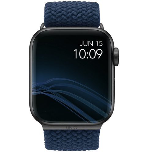 Apple Watch 1-6 (38 / 40 mm), szövet pótszíj, fonott, Uniq Aspen, kék