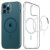 Apple iPhone 12 Pro Max, Műanyag hátlap védőtok + szilikon keret, Magsafe töltővel kompatibilis, Spigen Ultra Hybrid Mag, átlátszó/kék