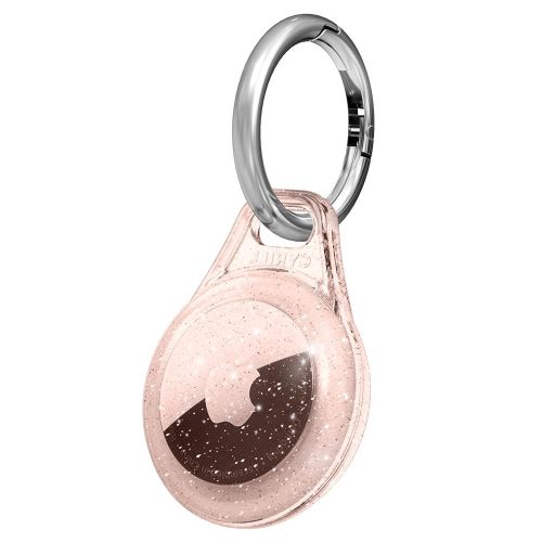 Apple AirTag szilikon tok, csillámos, Spigen Cyrill Shine Glitter, átlátszó/vörösarany