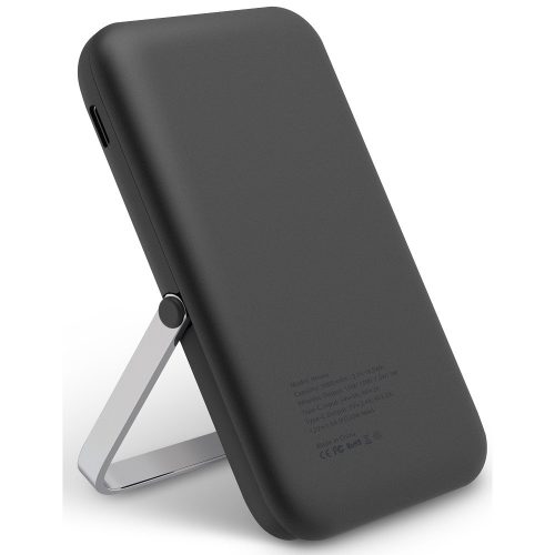 Külső akkumulátor, 5000 mAh,Okostelefonhoz és TabletPC-hez, 20W, Qi Wireless, USB Type-C aljzat, LED-es, Magsafe kompatibilis, Uniq Hoveo, szürke