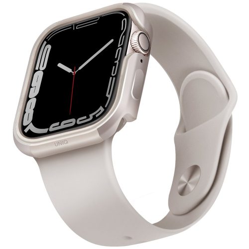 Apple Watch 1-6, SE (40 mm) / Watch 7-8 (41 mm), Fém védőkeret, alumínium, szíj nélkül, Uniq Valencia, csillagfény