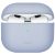 Bluetooth fülhallgató töltőtok tartó, szilikon, vezeték nélküli töltés támogatás, Apple AirPods 3 kompatibilis, Uniq Lino, kék
