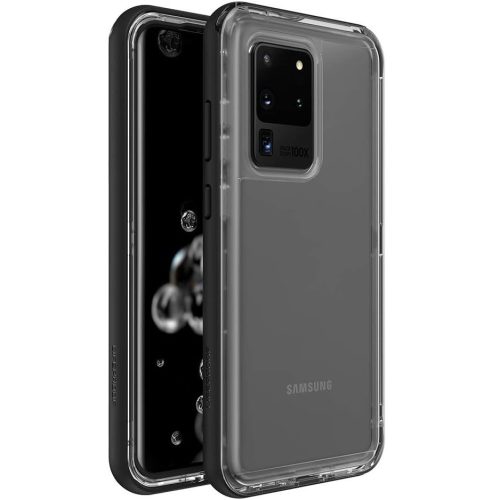 Samsung Galaxy S20 Ultra 5G SM-G988, Szilikon tok, közepesen ütésálló, Otterbox Lifeproof Next, átlátszó/fekete