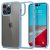 Apple iPhone 14 Pro Max, Szilikon tok + műanyag keret, közepesen ütésálló, Spigen Crystal Hybrid, átlátszó/kék