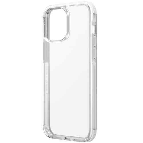 Apple iPhone 14 Pro, Szilikon keret + műanyag hátlap, közepesen ütésálló, légpárnás sarok, Uniq Combat, átlátszó/fehér