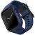 Apple Watch 1-6, SE (44 mm) / Watch 7-8 (45 mm), Műanyag + szilikon védőkeret, szíjjal, közepesen ütésálló, Uniq Monos, sötétkék