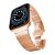 Apple Watch 4-6, SE, SE (2022) (38 / 40 mm) / Watch 7-9 (41 mm), fém pótszíj, rozsdamentes acél, széles és vékony szemű, Phoner, vörösarany