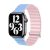 Apple Watch 1-6, SE, SE (2022) (38 / 40 mm) / Watch 7-9 (41 mm), műbőr/szilikon pótszíj, mágneses zár, kétszínű, 3D minta, Phoner, kék/rózsaszín