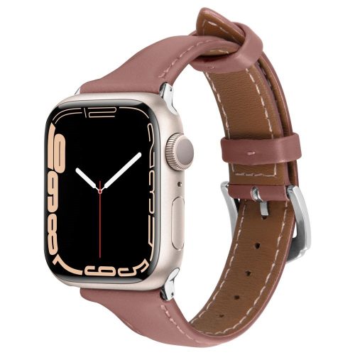 Apple Watch 1-6, SE (38 / 40 mm) / Watch 7-8 (41 mm), valódi bőr pótszíj, Spigen Cyrill Kajuk, rózsaszín