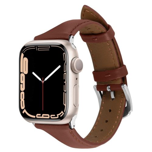 Apple Watch 1-6, SE (38 / 40 mm) / Watch 7-8 (41 mm), valódi bőr pótszíj, Spigen Cyrill Kajuk, barna