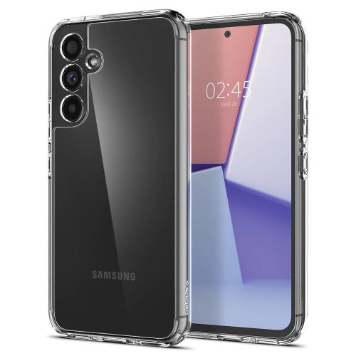Samsung Galaxy A54 5G SM-A546B, Műanyag hátlap védőtok + szilikon keret, Spigen Ultra Hybrid, átlátszó