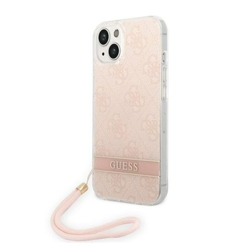 Guess 4G Print Strap Apple iPhone 14 hátlap tok, pink
