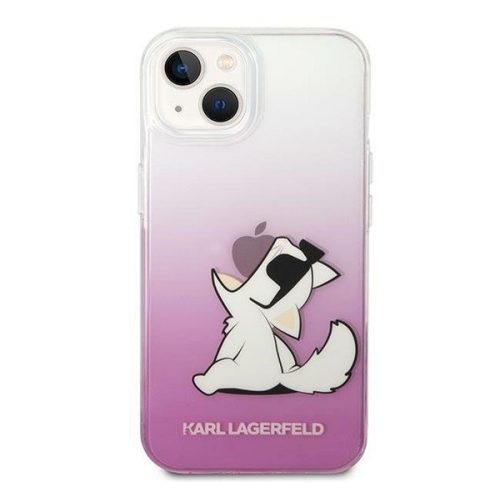 Karl Lagerfeld Choupette Fun Apple iPhone 14 Plus hátlap tok, rózsaszín