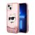 Karl Lagerfeld Glitter Choupette Head Apple iPhone 14 hátlap tok, rózsaszín