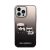 Karl Lagerfeld Gradient Ikonik Karl & Choupette Apple iPhone 14 Pro Max hátlap tok, fekete