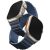 Apple Watch 1-6, SE (42 / 44 mm) / Watch 7-8 (45 mm) / Watch Ultra (49 mm), szilikon pótszíj, mágneses zár, kétszínű, két oldalas, megfordítható, Uniq Revix, sötétkék/kék