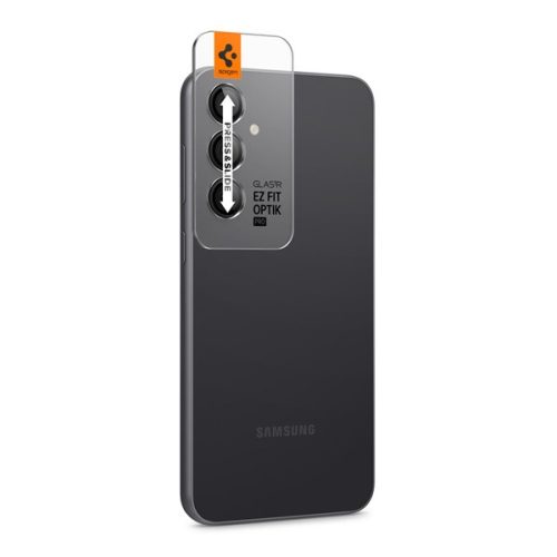 Samsung Galaxy S23 FE SM-S711, Kamera lencsevédő fólia, ütésálló fólia, Tempered Glass (edzett üveg), Spigen Glastr Ez Fit Optik Pro, fekete, 2 db / csomag