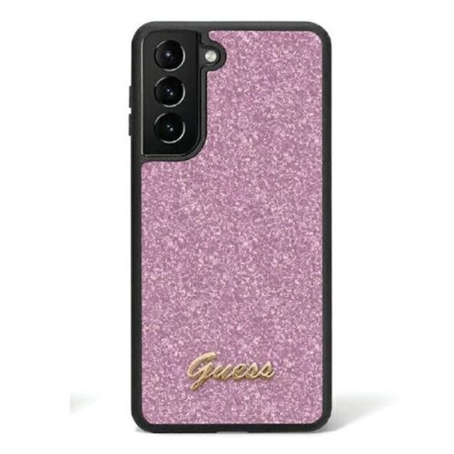 Guess Glitter Script 4G Samsung Galaxy S24 Ultra hátlap tok, lila