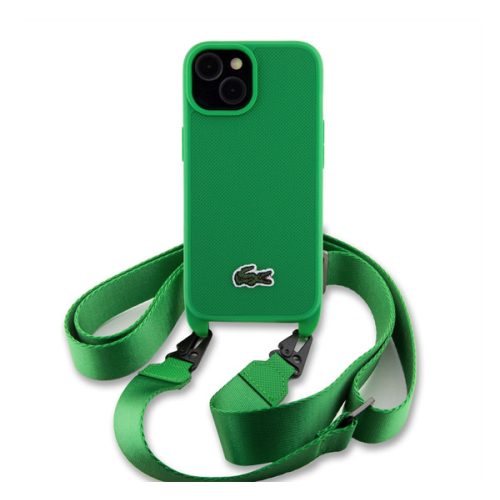 Lacoste Iconic Petit Pique Crossbody Woven Logo iPhone 15 MagSafe tok, zöld