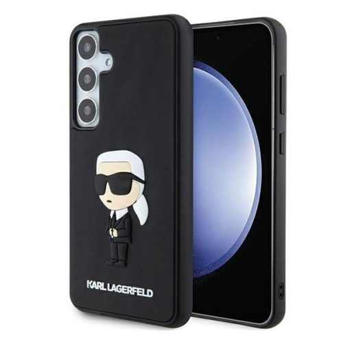 Karl Lagerfeld 3D Rubber Ikonik Samsung Galaxy S24+ tok, fekete 