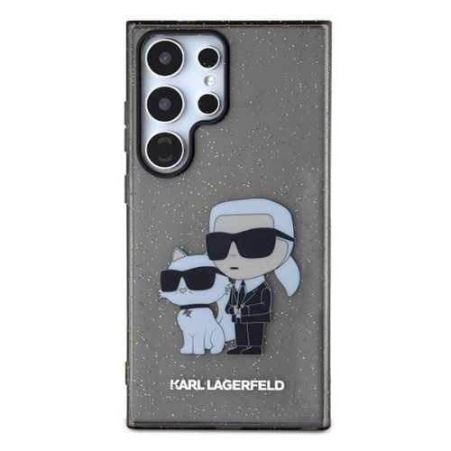Karl Lagerfeld Glitter Karl&Choupette Samsung Galaxy S24 Ultra tok, fekete