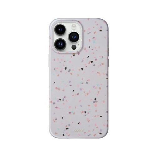 Apple iPhone 14 Pro, Szilikon tok, közepesen ütésálló, konfetti minta, Uniq Coehl Terrazzo, színes/szürke