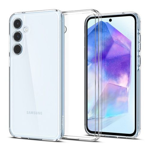 Samsung Galaxy A35 5G SM-A356B, Műanyag hátlap védőtok + szilikon keret, Spigen Ultra Hybrid, átlátszó