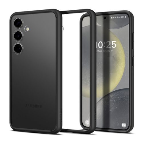 Samsung Galaxy S24 Plus SM-S926, Műanyag hátlap védőtok + szilikon keret, Spigen Ultra Hybrid, átlátszó/fekete