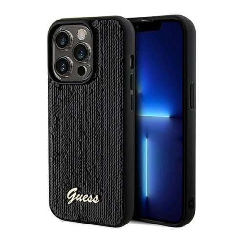 Guess Sequin Script Logo iPhone 14 Pro Max tok, fekete