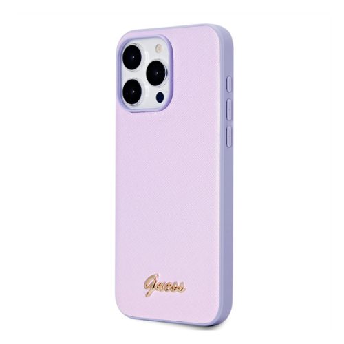 Guess PU Leather Iridescent Metal Script iPhone 15 Pro Max tok, lila