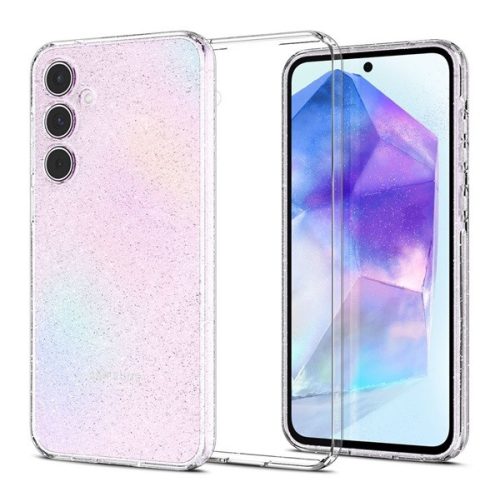 Samsung Galaxy A55 5G SM-A556B, Szilikon tok, Spigen Liquid Crystal Glitter, átlátszó