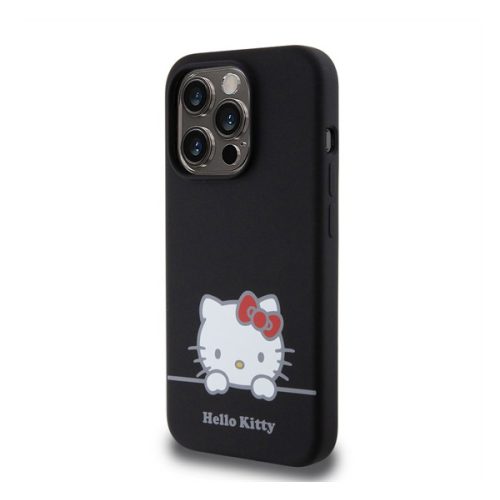 Hello Kitty Liquid Silicone Daydreaming Logo Apple Iphone 15 Pro hátlap tok, fekete