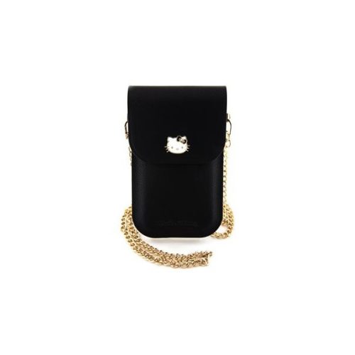 Hello Kitty PU Metal Logo Leather Wallet telefontartó táska, fekete