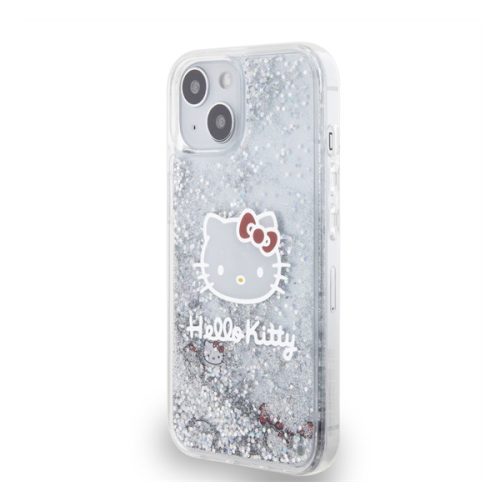 Hello Kitty Liquid Glitter Electroplating Head Logo Apple Iphone 12/12 Pro hátlap tok, átlátszó