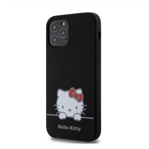 Hello Kitty Liquid Silicone Daydreaming Logo Apple Iphone 12/12 Pro hátlap tok, fekete