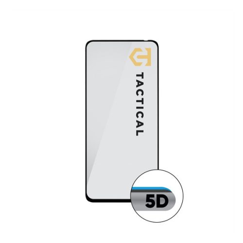 Motorola Moto G04 / G04s / G24 / G24 Power / E14, Kijelzővédő fólia, ütésálló fólia (az íves részre is!), Tempered Glass (edzett üveg), Full Glue, Tactical Glass Shield 5D, fekete