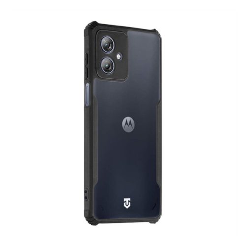 Motorola Moto G54, Szilikon tok, közepesen ütésálló, légpárnás sarok, Tactical Quantum Stealth, átlátszó/fekete