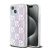DKNY Liquid Glitter Checkered Pattern iPhone 15 hátlap tok, rózsaszín