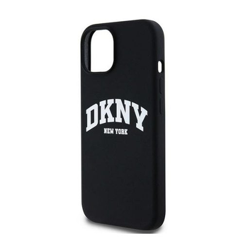 DKNY Liquid Silicone Arch Logo iPhone 12/12 Pro Magsafe hátlap tok, fekete