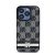 DKNY PU Leather Checkered Pattern and Stripe Apple iPhone 12/12 Pro hátlap tok, fekete