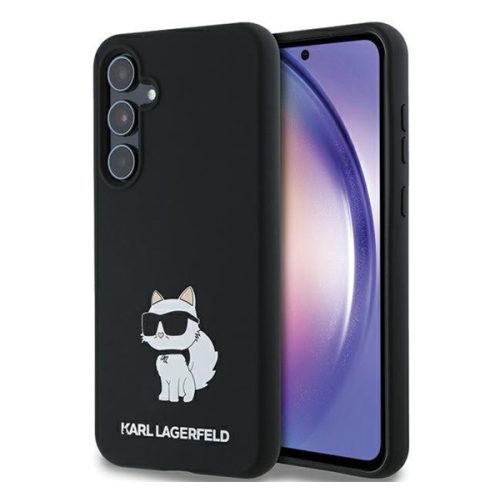 Karl Lagerfeld Choupette Metal Pin Samsung Galaxy A55 hátlap tok, fekete