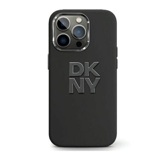 DKNY Liquid Silicone Metal Logo Apple iPhone 15 Plus / 14 Plus hátlap tok, fekete