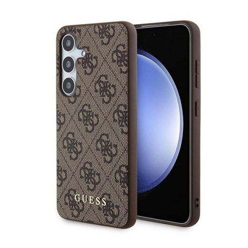 Guess 4G Metal Gold Logo Samsung Galaxy A35 hátlap tok, barna